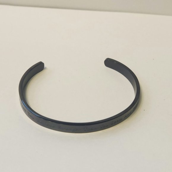 NWT Inspirational "You are brave" black cuff bracelet - Picture 3 of 7